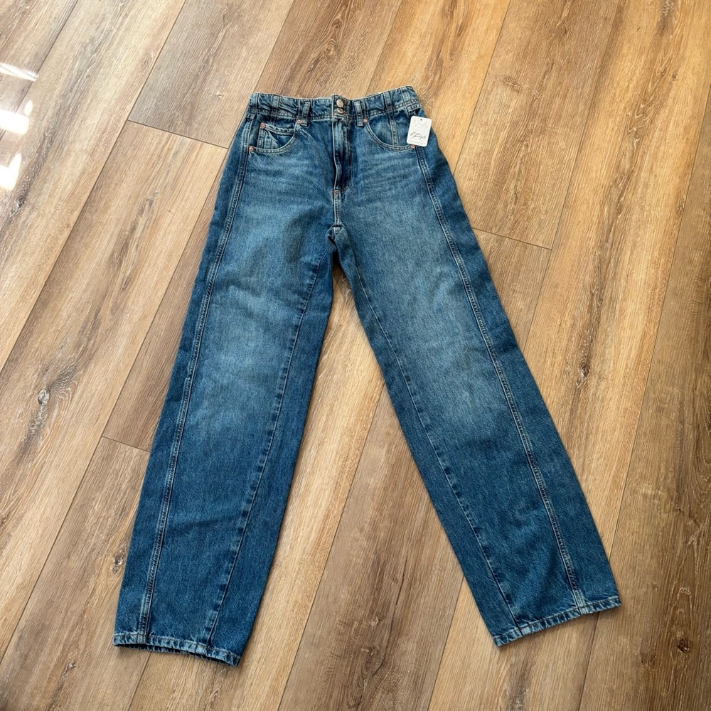 New WE THE FREE ASTER SWARM High‎ Rise Straight Denim Jeans NEW - Picture 3 of 16